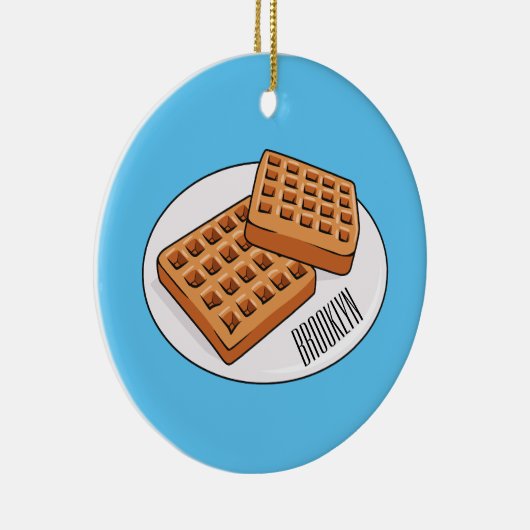 Afbeelding cartoon Wafel Keramisch Ornament (Rechts)