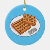 Afbeelding cartoon Wafel Keramisch Ornament (Voorkant)