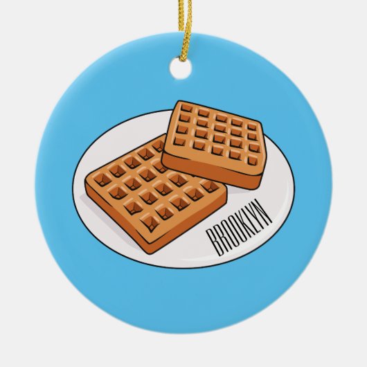 Afbeelding cartoon Wafel Keramisch Ornament (Voorkant)
