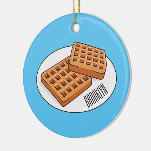 Afbeelding cartoon Wafel Keramisch Ornament (Links)