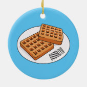 Afbeelding cartoon Wafel Keramisch Ornament (Achterkant)