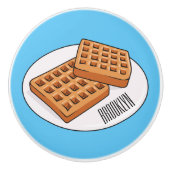 Afbeelding cartoon Wafel Keramische Knop (Voorkant)