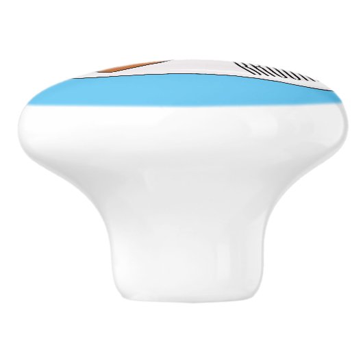 Afbeelding cartoon Wafel Keramische Knop (Zijkant)