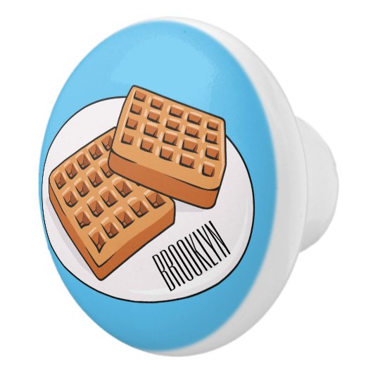 Afbeelding cartoon Wafel Keramische Knop (Rechts)