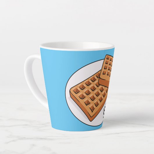 Afbeelding cartoon Wafel Latte Mok (Linkerhoek)