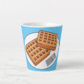 Afbeelding cartoon Wafel Latte Mok (Voorkant)