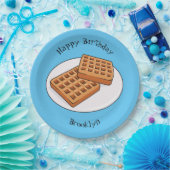 Afbeelding cartoon Wafel Papieren Bordje (Feest)