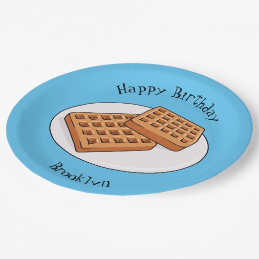 Afbeelding cartoon Wafel Papieren Bordje (Gekanteld)