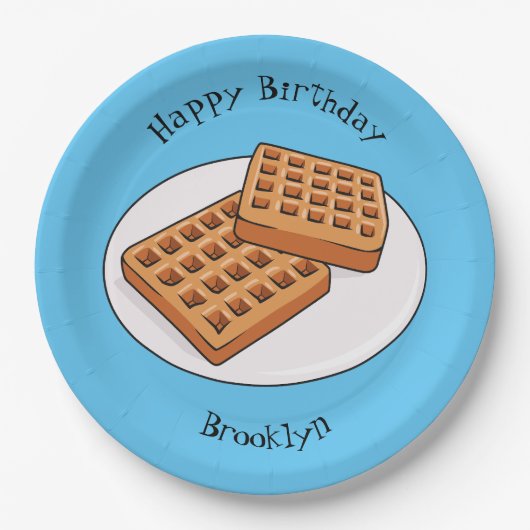 Afbeelding cartoon Wafel Papieren Bordje (Voorkant)