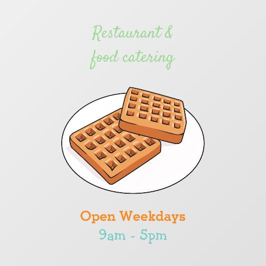 Afbeelding cartoon Wafel Raamsticker (Vel)