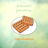 Afbeelding cartoon Wafel Raamsticker (Vel 3)