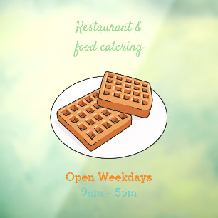 Afbeelding cartoon Wafel Raamsticker