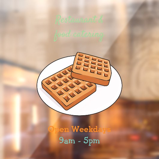 Afbeelding cartoon Wafel Raamsticker (Vel 2)