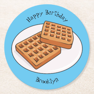 Afbeelding cartoon Wafel Ronde Kartonnen Onderzetter