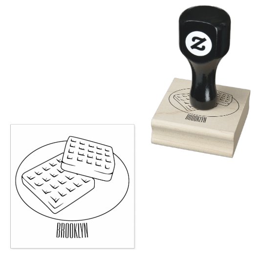 Afbeelding cartoon Wafel Rubberstempel (Gestempeld)