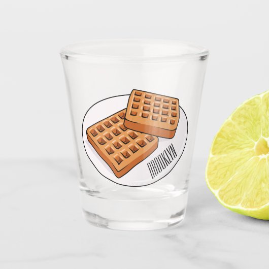 Afbeelding cartoon Wafel Shot Glas (Voorkant)