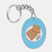 Afbeelding cartoon Wafel Sleutelhanger (Voorkant Links)