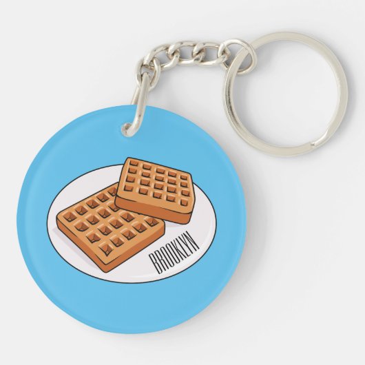 Afbeelding cartoon Wafel Sleutelhanger (Achterkant)