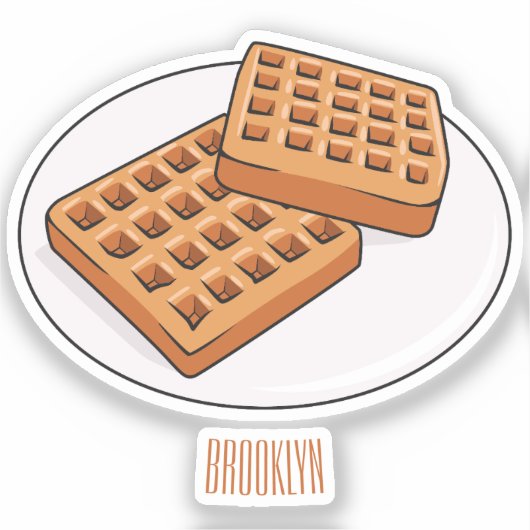 Afbeelding cartoon Wafel Sticker (Voorkant)