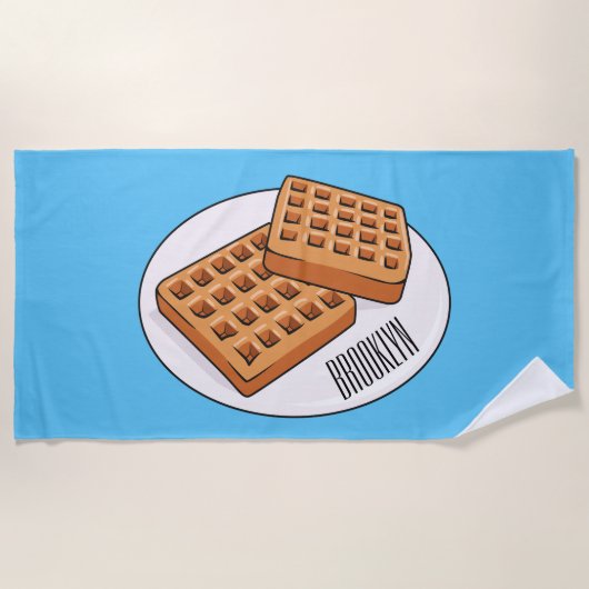 Afbeelding cartoon Wafel Strandlaken (Voorkant)