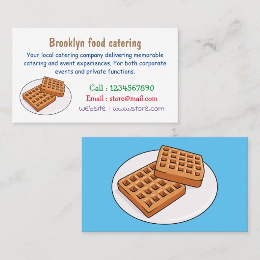 Afbeelding cartoon Wafel Visitekaartje (Voorkant / Achterkant)
