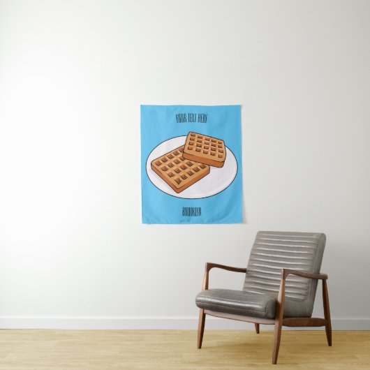 Afbeelding cartoon Wafel Wandkleed (In situ)