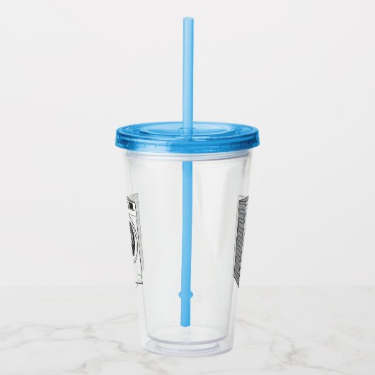 Afbeelding cartoon wasmachine acryl drinkbeker (Rechts)