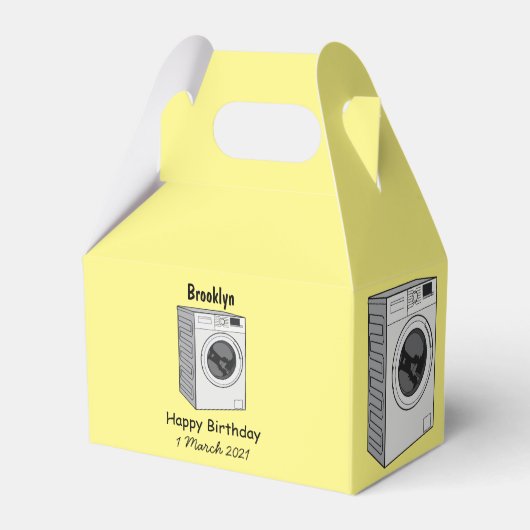 Afbeelding cartoon wasmachine bedankdoosjes (Achterkant)