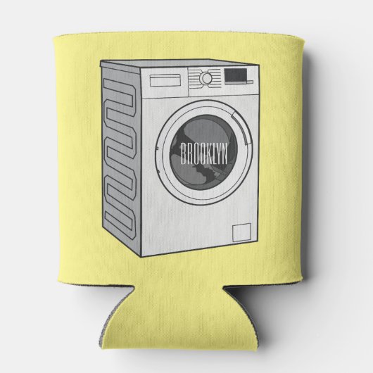 Afbeelding cartoon wasmachine blikjeskoeler (Achterkant)