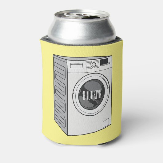 Afbeelding cartoon wasmachine blikjeskoeler (Blikje Achterkant)