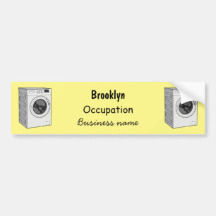 Afbeelding cartoon wasmachine bumpersticker