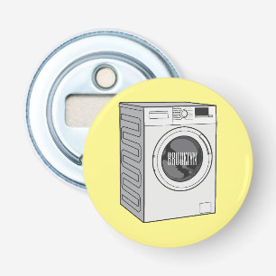 Afbeelding cartoon wasmachine button flesopener