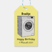 Afbeelding cartoon wasmachine cadeaulabel (Achterkant)