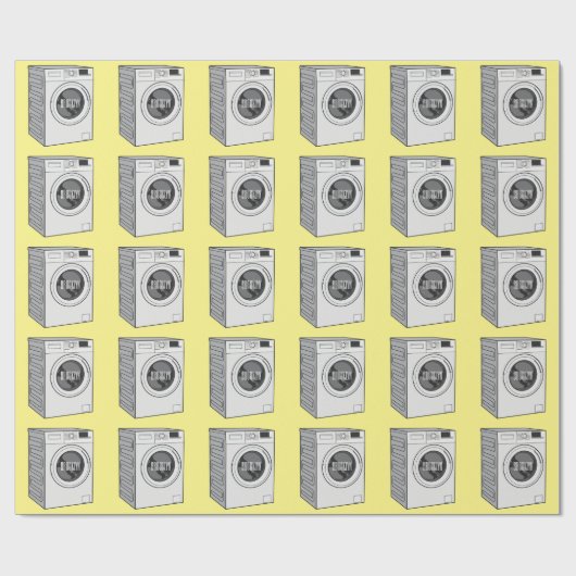 Afbeelding cartoon wasmachine cadeaupapier (Vlak)