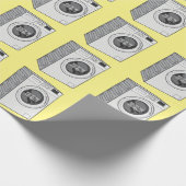 Afbeelding cartoon wasmachine cadeaupapier (Hoek)