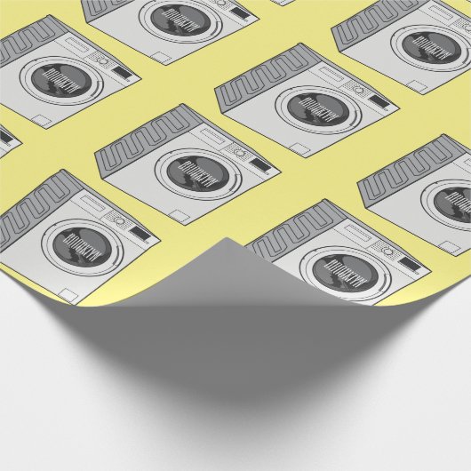 Afbeelding cartoon wasmachine cadeaupapier (Hoek)