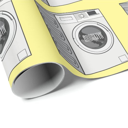 Afbeelding cartoon wasmachine cadeaupapier (Rol Hoek)