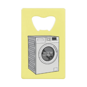 Afbeelding cartoon wasmachine creditkaart flessenopener