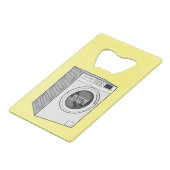 Afbeelding cartoon wasmachine creditkaart flessenopener (Voorkant Gekanteld)