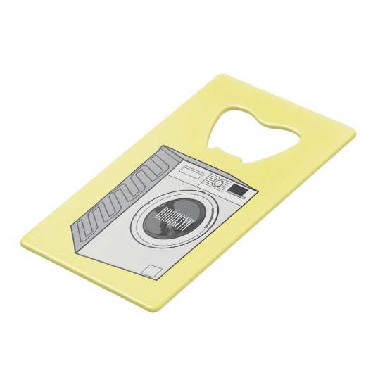 Afbeelding cartoon wasmachine creditkaart flessenopener (Achterkant Gekanteld)