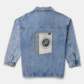 Afbeelding cartoon wasmachine denim jacket (Achterkant)