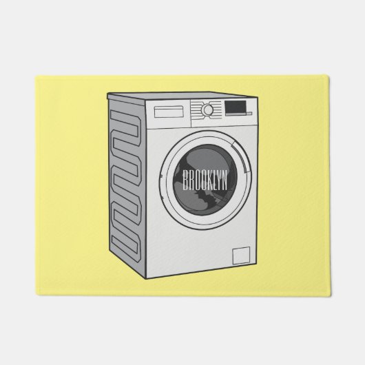 Afbeelding cartoon wasmachine deurmat (Voorkant)