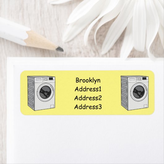 Afbeelding cartoon wasmachine etiket (Insitu)
