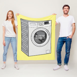 Afbeelding cartoon wasmachine fleece deken