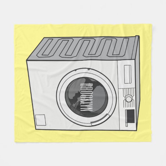 Afbeelding cartoon wasmachine fleece deken (Voorkant (Horizontaal))
