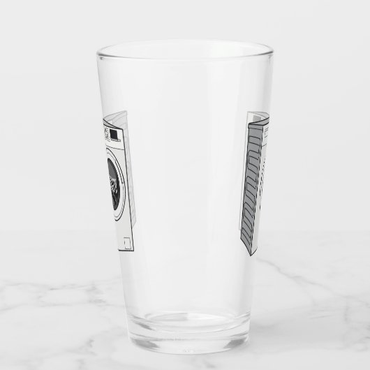 Afbeelding cartoon wasmachine glas (Links)