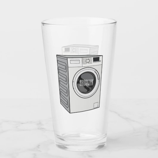 Afbeelding cartoon wasmachine glas (Voorkant)