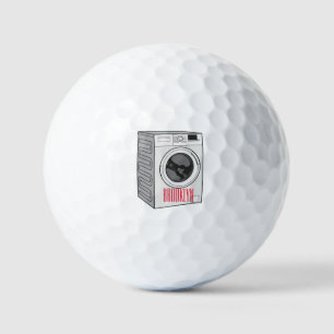 Afbeelding cartoon wasmachine golfballen