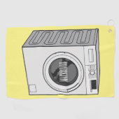 Afbeelding cartoon wasmachine golfhanddoek (Horizontaal)