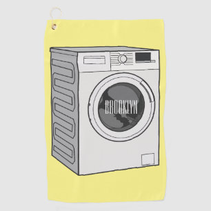Afbeelding cartoon wasmachine golfhanddoek